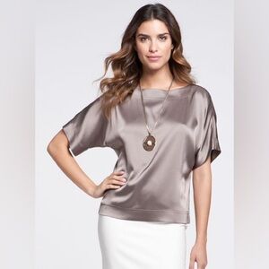 ST. JOHN cream silk blouse Small